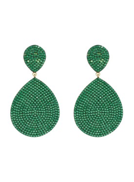 Novus Orbis - 'Monte Carlo' Earrings in Gold & Emerald Green