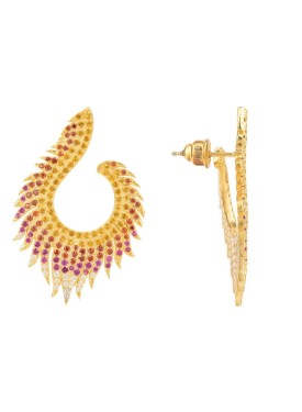 Novus Orbis - Flame Earrings 'Golden Fire' in Gold