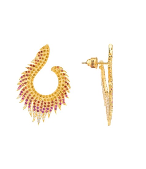 Novus Orbis - Flame Earrings 'Golden Fire' in Gold