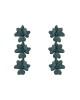 Novus Orbis - 'Jasmine' Flower Triple Drop Earrings in Aqua