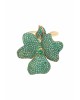 Novus Orbis - Emerald Green Flower Cocktail Ring in Gold