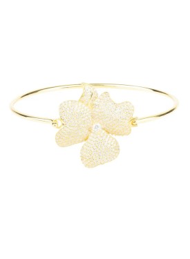 Novus Orbis - Flower Large Statement Cuff Bracelet in Gold