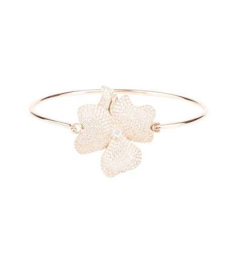 Novus Orbis - Flower Large Statement Cuff Bracelet in Rosegold