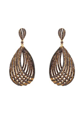 Novus Orbis - Vortex Teardrop Earrings in Chocolate