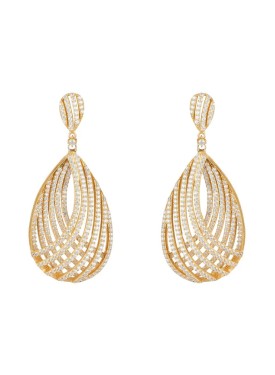 Novus Orbis - Vortex Teardrop Earrings in Gold