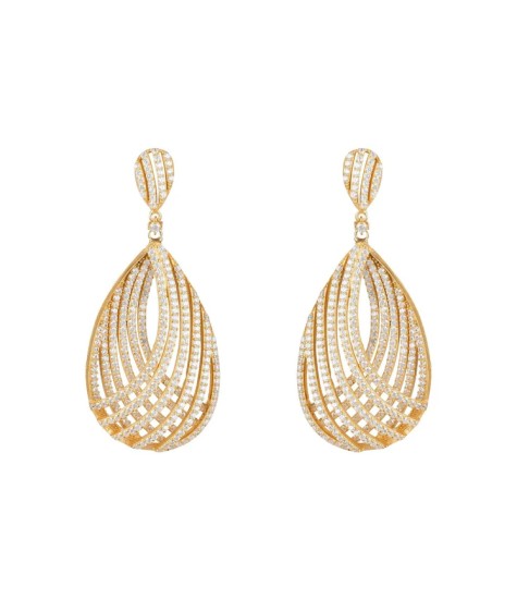 Novus Orbis - Vortex Teardrop Earrings in Gold