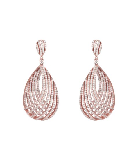 Novus Orbis - Vortex Teardrop Earrings in Rosegold