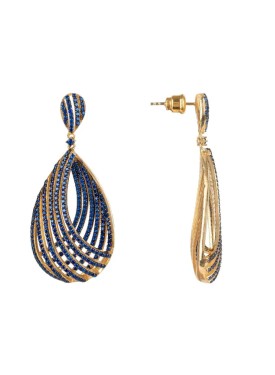 Novus Orbis - Vortex Teardrop Earrings in Sapphire Blue