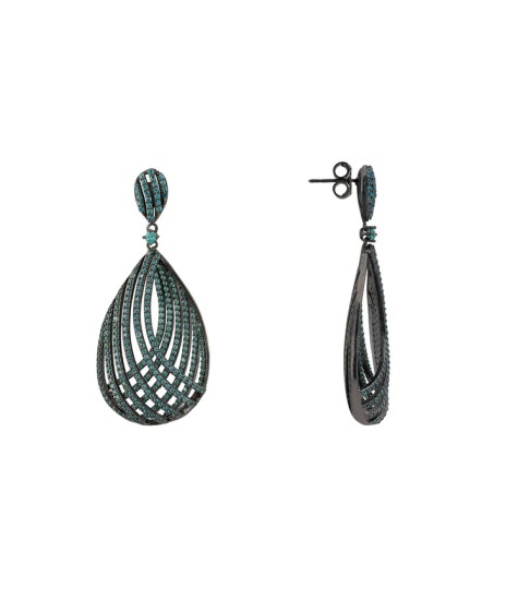 Novus Orbis - Vortex Teardrop Earrings in Aqua