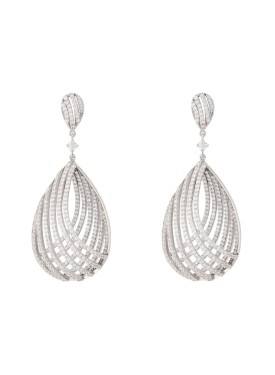 Novus Orbis - Vortex Teardrop Earrings in Silver