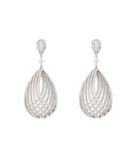 Novus Orbis - Vortex Teardrop Earrings in Silver