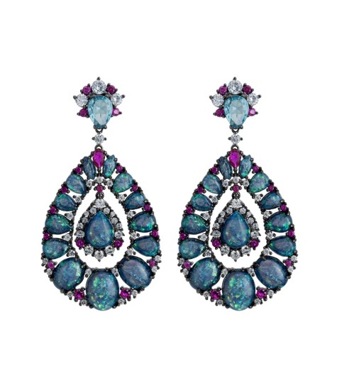 Novus Orbis - 'Paloma' Green Opal Drop Earrings