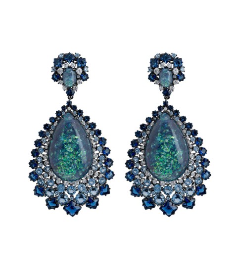 Novus Orbis - 'Gabriela' Green Opal Drop Earrings