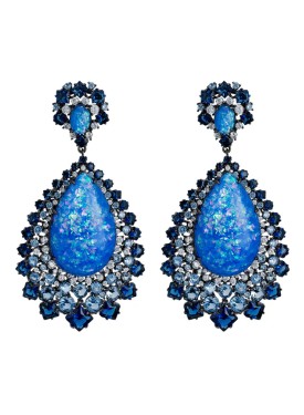 Novus Orbis - 'Gabriela' Blue Opal Drop Earrings