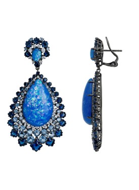 Novus Orbis - 'Gabriela' Blue Opal Drop Earrings