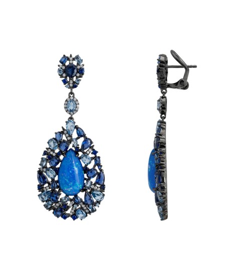 Novus Orbis - 'Fernanda' Blue Opal Drop Earrings