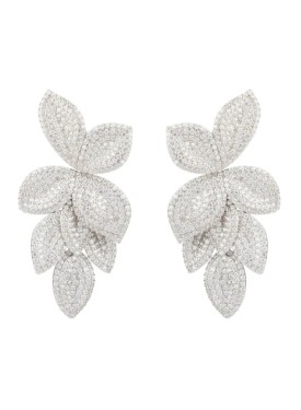 Novus Orbis - Petal Cascading Flower Earrings in Silver