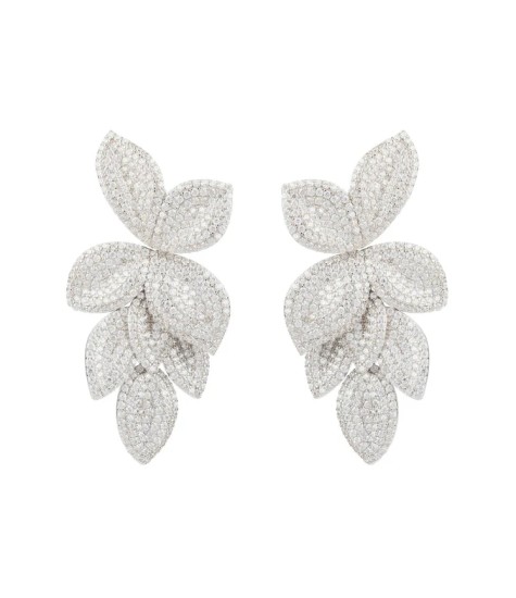 Novus Orbis - Petal Cascading Flower Earrings in Silver