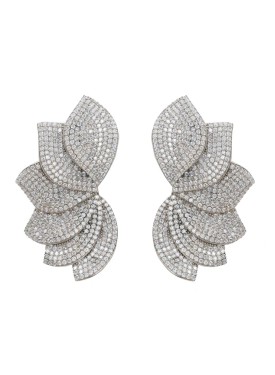 Novus Orbis - 'Tropicana' Wave Earrings in White Silver