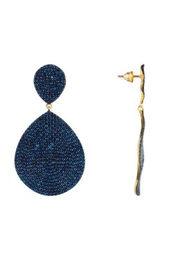 Novus Orbis - 'Monte Carlo' Earrings in Gold & Sapphire Blue