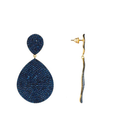 Novus Orbis - 'Monte Carlo' Earrings in Gold & Sapphire Blue