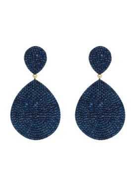 Novus Orbis - 'Monte Carlo' Earrings in Gold & Sapphire Blue